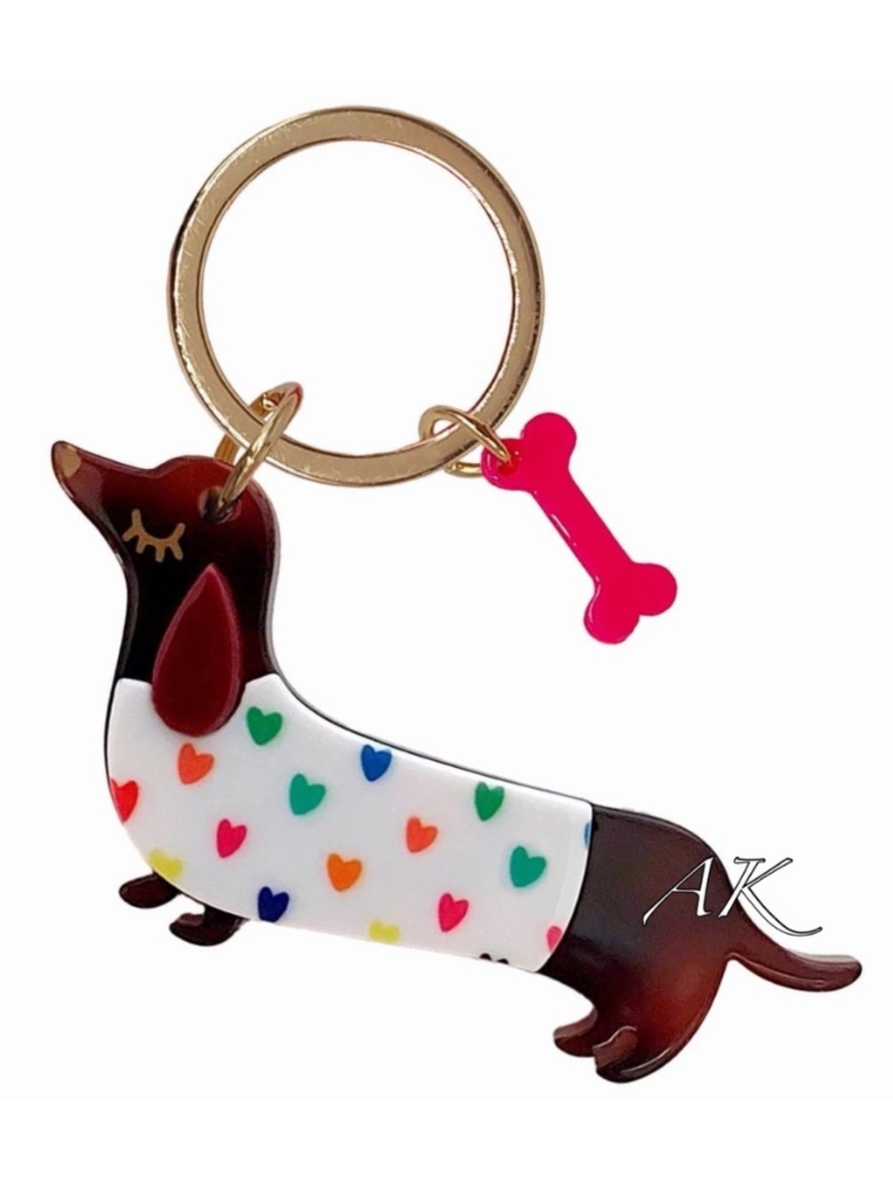 Dachshund Hearts Keychain 🐾 Doxie Wiener